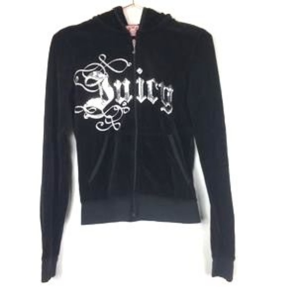 Juicy Couture Tops - 3/$25 Juicy Couture Zip up Black velour M B/r